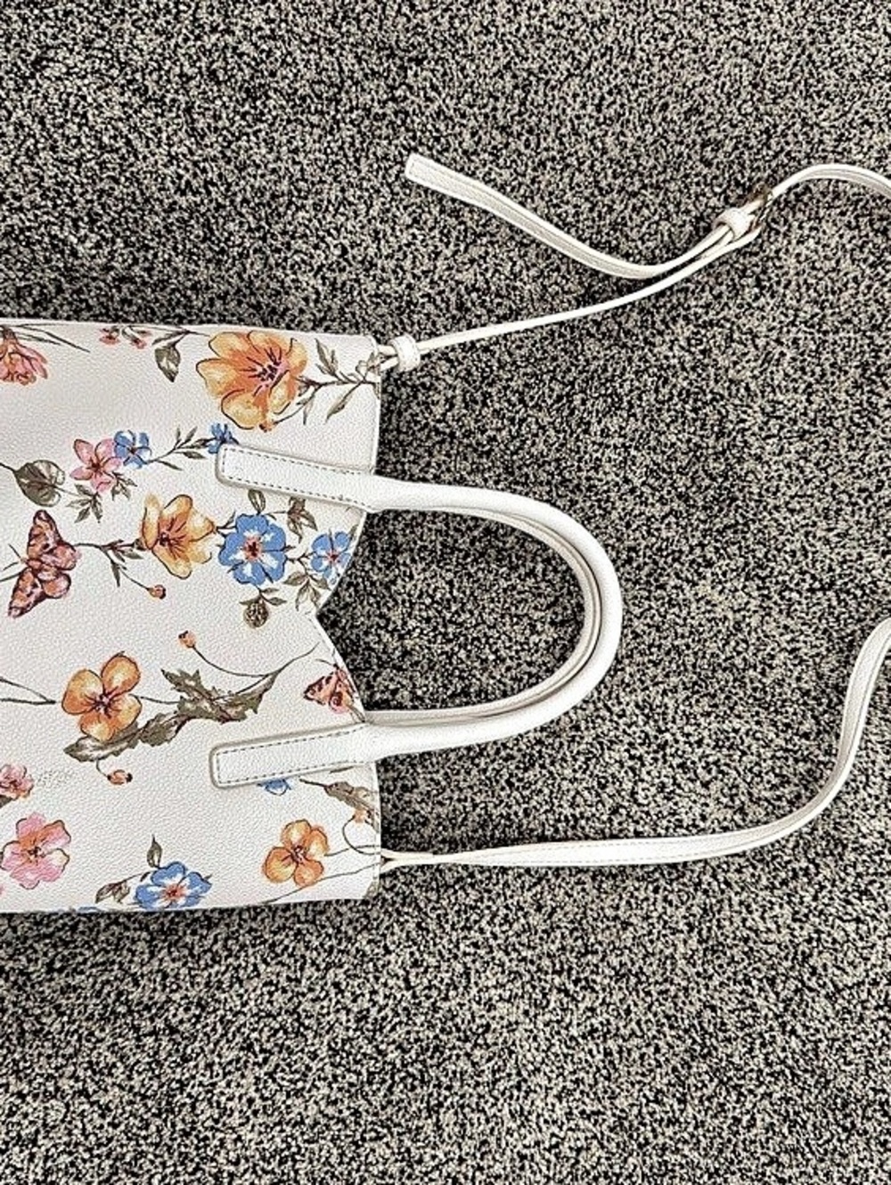 ALDO Blanchefleur Top Handle Bag Floral Shoulder Bag White & Multicolor